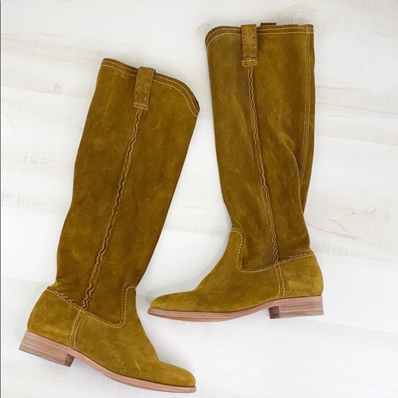 FRYE Cara Tall Pull On Oiled Suede Unlined Boot - Picture 2 of 15